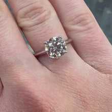 Load and play video in Gallery viewer, Two Carat Round Lab Diamond White Gold Ring - Product Code - LB3