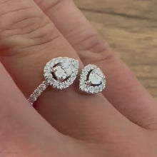 Load and play video in Gallery viewer, 18ct White Gold Designer Pear & Round Diamond Ring - Product Code - B468
