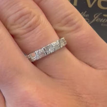 Load and play video in Gallery viewer, 18ct White Gold Baguette & Round Diamond Band - Product Code - B472