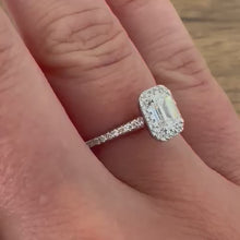 Load and play video in Gallery viewer, 18ct White Gold Emerald Cut Diamond Ring - Product Code - G856
