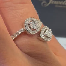 Load and play video in Gallery viewer, 18ct White Gold Designer Pear & Round Diamond Ring - Product Code - B468