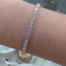 Load and play video in Gallery viewer, White Gold Five Carat Lab Diamond Tennis Bracelet - Product Code - LB1