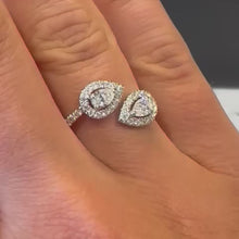 Load and play video in Gallery viewer, 18ct White Gold Designer Pear & Round Diamond Ring - Product Code - B468