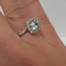 Load and play video in Gallery viewer, 1.50ct Aquamarine and Diamond Ring - Product Code - G870