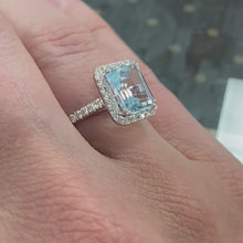 Load and play video in Gallery viewer, 2.70ct Blue Topaz & Diamond Ring - Product Code - RX1