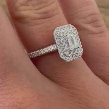 Load and play video in Gallery viewer, 18ct White Gold Emerald Cut Diamond Ring - Product Code - G865
