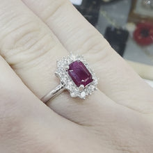 Load and play video in Gallery viewer, 1.10ct Ruby & Diamond White Gold Ring - Product Code - G816