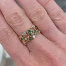 Load and play video in Gallery viewer, Emerald & Diamond Bubble Design Ring - Product Code - A91