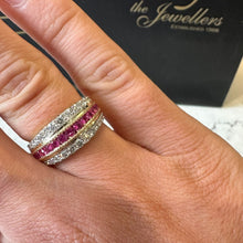 Load image into Gallery viewer, Ruby & Diamond Designer Band Ring - Product Code - G882