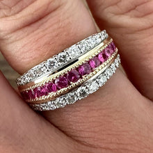 Load image into Gallery viewer, Ruby & Diamond Designer Band Ring - Product Code - G882
