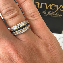 Load image into Gallery viewer, Sapphire & Diamond Designer Band Ring - Product Code - G883