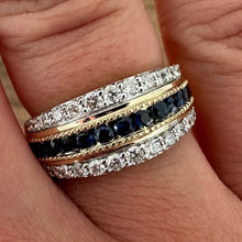 Load image into Gallery viewer, Sapphire & Diamond Designer Band Ring - Product Code - G883