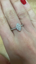 Load and play video in Gallery viewer, 18ct Hallmarked White Gold Marquise & Round Brilliant Cut Diamond Designer Ring - Product Code - G687