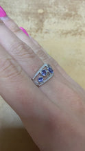 Load and play video in Gallery viewer, Tanzanite & Diamond White Gold Band - Product Code - A893