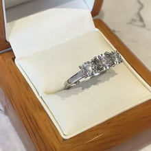 Load and play video in Gallery viewer, Diamond Half Carat, White Gold, Three Stone Ring - B456