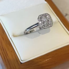 Load and play video in Gallery viewer, 18ct White Gold Diamond Half Carat Designer Ring - B453