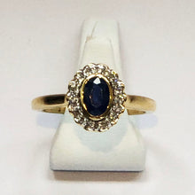 Load image into Gallery viewer, Diamond and Sapphire Yellow Gold Designer Ring