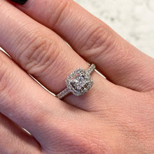 Load image into Gallery viewer, Diamond Princess Cut White Gold Ring - G748