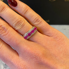 Load image into Gallery viewer, Ruby & Diamond Band Ring - G761