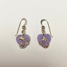 Load image into Gallery viewer, Purple Jade heart Shaped Earrings - Product Code - M815
