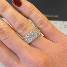 Load image into Gallery viewer, Two Carat Three Row Diamond Band Ring - E596