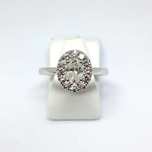 Load image into Gallery viewer, Handmade Oval Diamond Designer Ring Hallmarked 18ct White Gold - Product Code - Y404