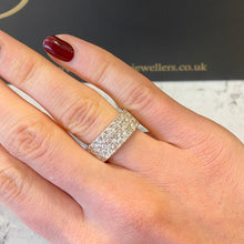 Load image into Gallery viewer, Two Carat Three Row Diamond Band Ring - E596