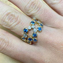 Load image into Gallery viewer, Sapphire & Diamond Designer Band Ring - Product Code - A885