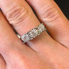 Load image into Gallery viewer, Diamond Half Carat, White Gold, Three Stone Ring - B456