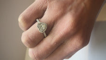 Load and play video in Gallery viewer, Diamond White Heart Gold Ring Band video