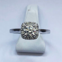 Load image into Gallery viewer, Diamond White Gold Halo Solitaire Ring - Product Code - B34