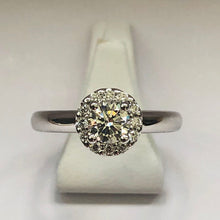 Load image into Gallery viewer, Diamond White Gold Halo Solitaire Ring - Product Code - B35