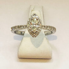 Load image into Gallery viewer, Diamond White Marquise Halo Gold Ring Band