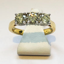Load image into Gallery viewer, Diamond Yellow Gold Trilogy Three Stone Ring