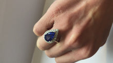 Load and play video in Gallery viewer, Diamond and Tanzanite White Gold Ring video