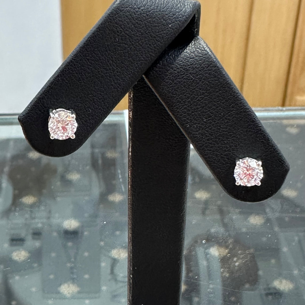 One Carat Lab Diamond White Gold Studs - LB10