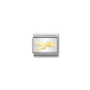 Nomination Classic Gold Airplane Etched Detail - Product Code - 030162-75