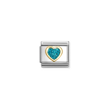 Load image into Gallery viewer, Nomination Composable Classic Link, Heart, Turquoise Glitter - Product Code - 030220 08

