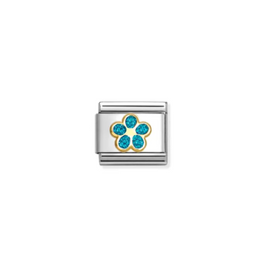 Nomination Composable Classic Link, Flower, Turquoise Glitter -Product Code - 030220 16