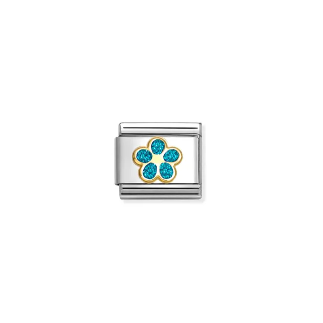 Nomination Composable Classic Link, Flower, Turquoise Glitter -Product Code - 030220 16