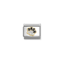 Load image into Gallery viewer, Nomination Composable Classic Link, Paw Print, Black &amp;Silver Glitter - Product Code - 030220 22
