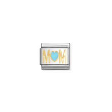 Load image into Gallery viewer, Nomination Composable Classic Link, Yellow Gold Mom, Blue Heart - Product Code -  030272 83
