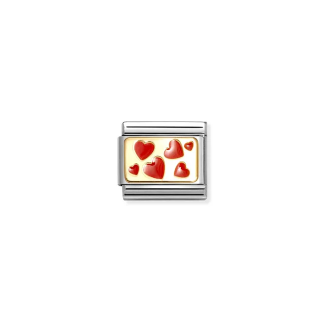 Nomination Composable Classic Link, Red Hearts Plaque - Product Code - 030284 59