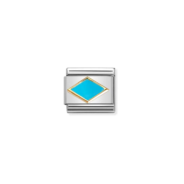 Nomination Composable Classic Link Gold Rhombus With Turquoise - Product Code 030285 53
