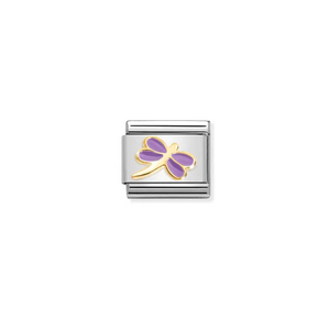 Nomination Composable Classic Link Gold Dragonfly with Lilac - Product Code - 030285 55