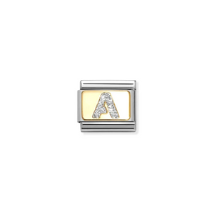 Nomination Composable Classic Link, Initial A, Silver Glitter - Product Code - 030291 01