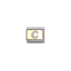 Nomination Composable Classic Link, Initial C, Silver Glitter - Product Code - 030291 03