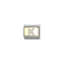 Load image into Gallery viewer, Nomination Composable Classic Link, Initial K, Silver Glitter - Product Code - 030291 11
