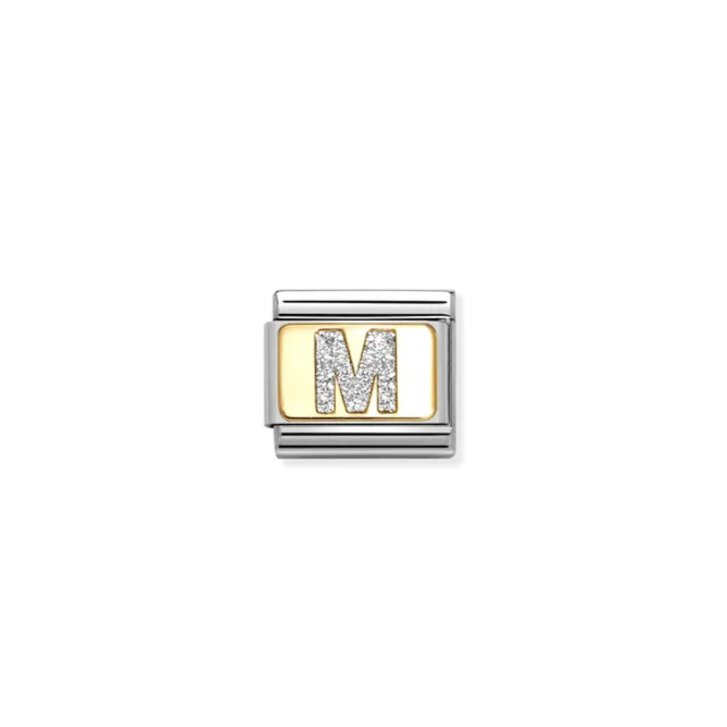 Nomination Composable Classic Link, Initial M, Silver Glitter - Product Code - 030291 13
