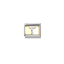 Load image into Gallery viewer, Nomination Composable Classic Link, Initial T, Silver Glitter - Product Code - 030291 20
